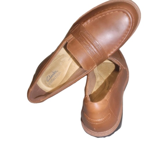Clarks Collection Leather Loafers Westlynn Bay Tan Womens SZ 8 - Picture 8 of 11